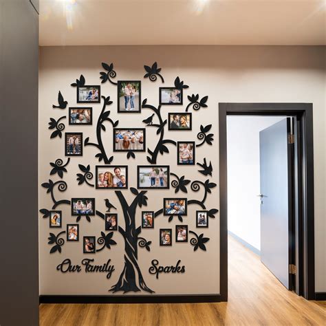 Big Wooden Family Tree With Frames Large Family Tree Wall - Etsy Canada