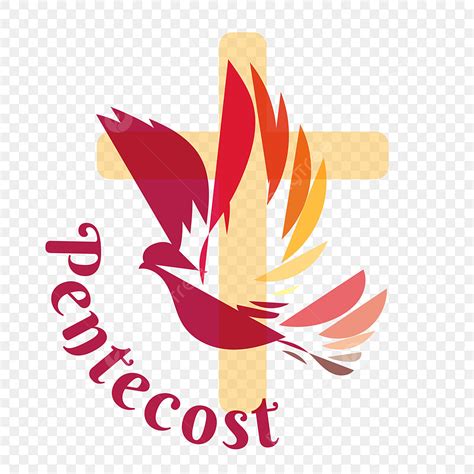 Pentecost Vector PNG Images, Pentecost With Multicolor Pigeon And Cross ...