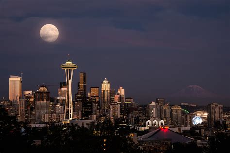 Great Wheel, photography, moonlight, skyline, downtown, urban Skyline ...