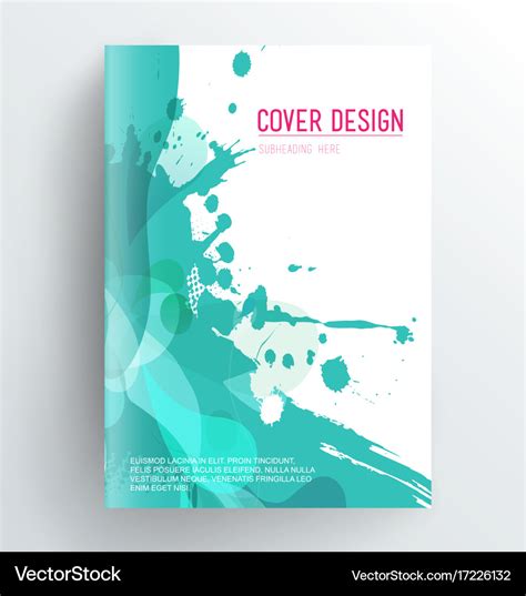 Book cover design template with abstract splash Vector Image