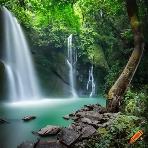 African waterfalls in the jungle on Craiyon