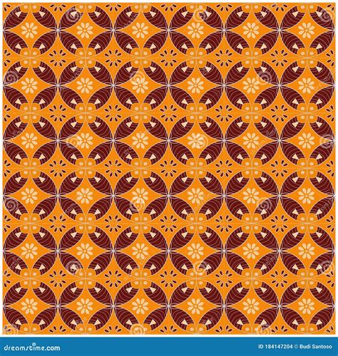 Javanese Batik Kawung Pattern with Brown Colorway, for Textile Stock ...