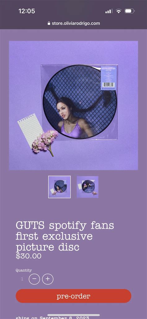 GUTS Spotify Fan Picture Disc Vinyl? : r/OliviaRodrigo