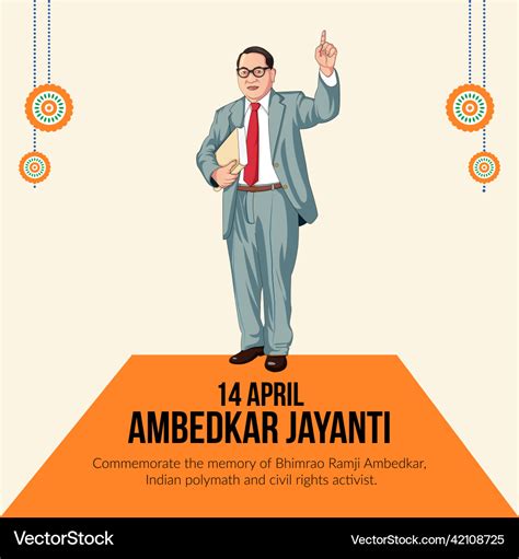 Banner design of happy ambedkar jayanti Royalty Free Vector