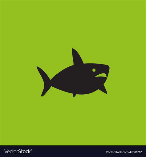 Great white shark silhouette Royalty Free Vector Image