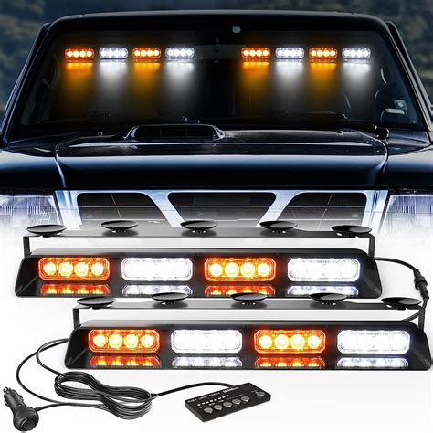 Amazon.com: WINECO Amber White Strobe Lights for Trucks Emergency Dash ...