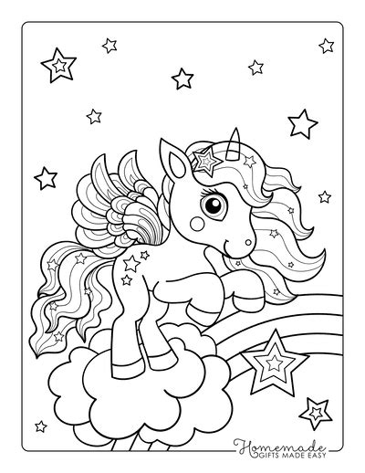 Unicorn With Wings Coloring Page