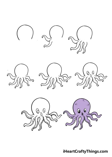 Octopus Drawing - How To Draw An Octopus Step By Step