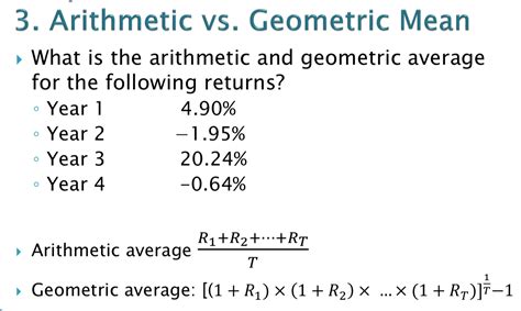 Solved 3. Arithmetic vs. Geometric Mean What is the | Chegg.com