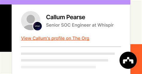 Callum Pearse - Senior SOC Engineer at Whispir | The Org