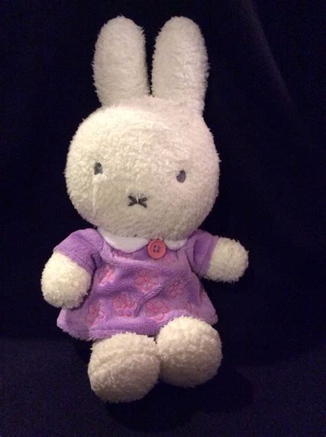 Miffy Plush Bunny Rabbit Purple Dress Flowers Plush Soft Toy Stuffed 12 ...