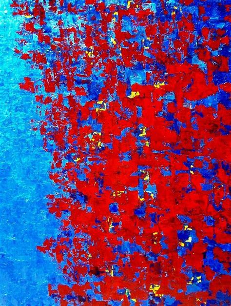 Red and Blue Abstract Painting autumnal variation by Holly Anderson ...