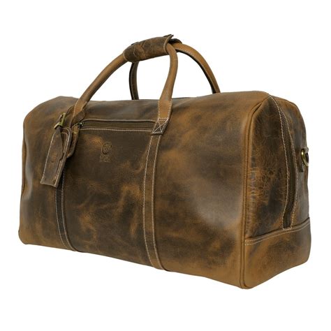 Rustic Town Vintage Leather Travel Duffle Bag for Men - Walmart.com ...