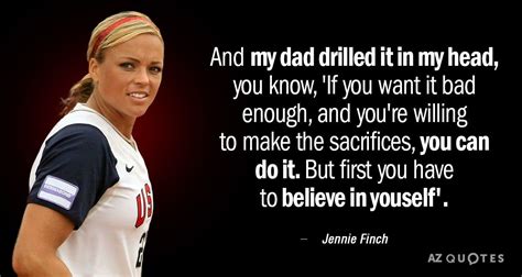 Jennie Finch Quote | Inspirational sports quotes, Motivational softball ...