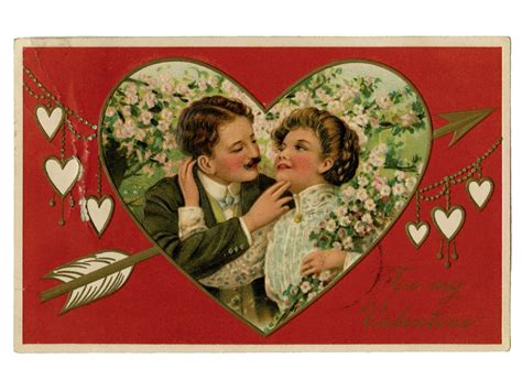 Vintage Valentine Postcard Romantic Antique Chromolitho Ephemera ...