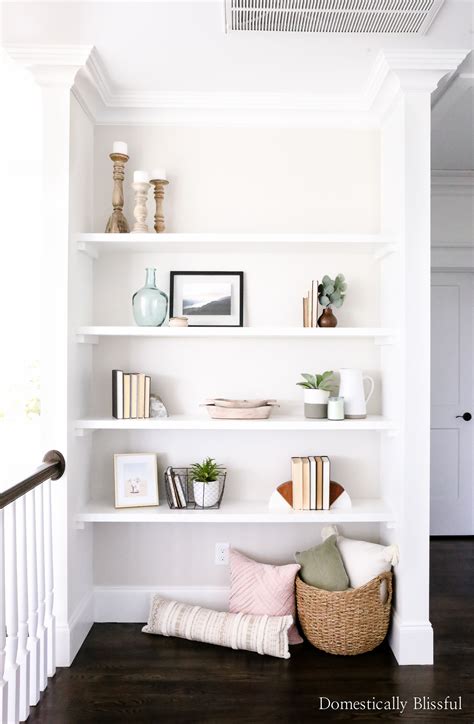 DIY Wall to Wall Floating Shelves - Domestically Blissful