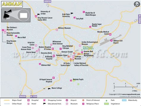 Amman Map | Map of Amman City, Jordan | City center hotels, Amman, Jordans