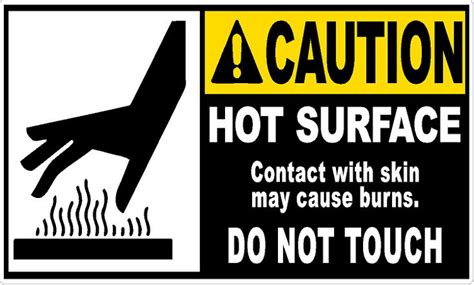 Caution Hot Surface. Burn Hazard. Do Not Touch Decal (Multi-Pack ...