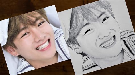 How To Draw Bts V Step By Step Kim Taehyung Pencil Sketch Drawing ...