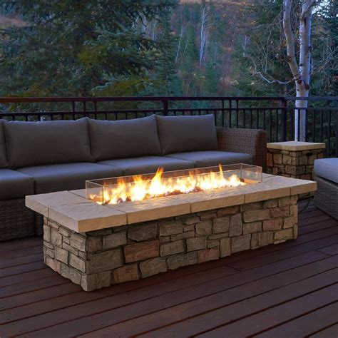 Real Flame Sedona Rectangle Propane Gas Fire Table with Optional Tank ...