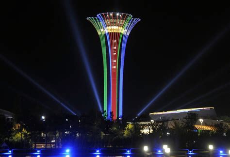 Eritrean Day celebrations EXPO Tower in Antalya Turkey, decorated with ...