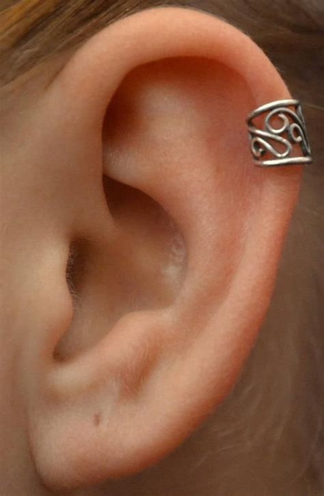 Filigree Pierced Ear Cuff Helix Piercing Cartilage Earring Cartilage ...