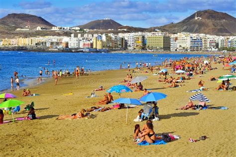 Las Canteras Beach in Las Palmas, Gran Canaria, Spain Editorial Photo ...