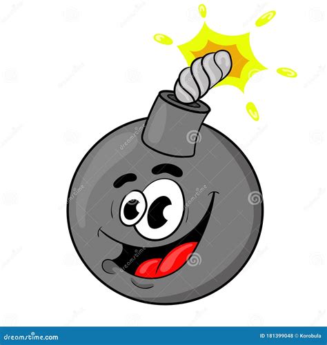 Funny Cartoon Bomb. the Design of the Character Stock Vector ...