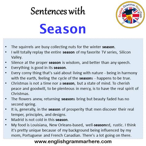 Sentences with Season, Season in a Sentence in English, Sentences For ...