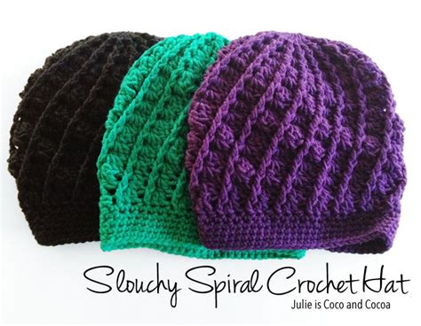 Slouchy Spiral Crochet Hat Pattern - Julie Measures