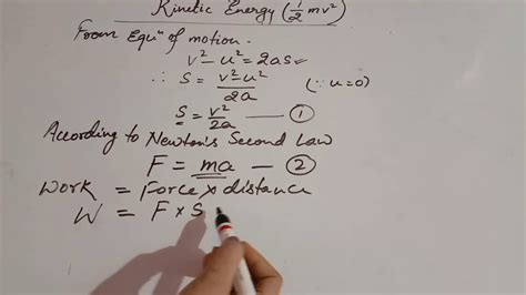 Kinetic Energy Formula Derivation