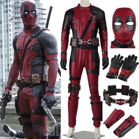 2016 Superhero carnival costume adult Xmen RED Deadpool Wade Wilson ...