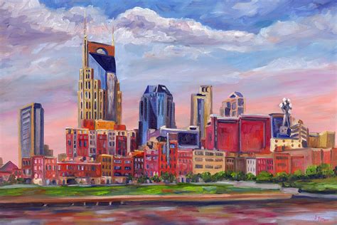 Nashville Skyline Painting Painting by Jeff Pittman