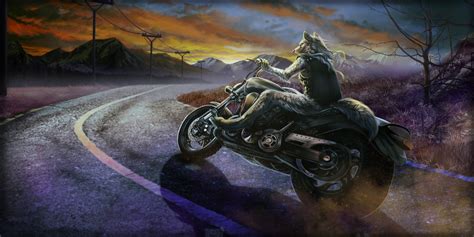 Download Furry (anthropomorphic) Motorcycle Creature Fantasy Wolf HD ...