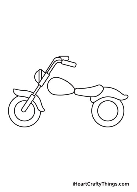 Motorcycle Drawing - How To Draw A Motorcycle Step By Step