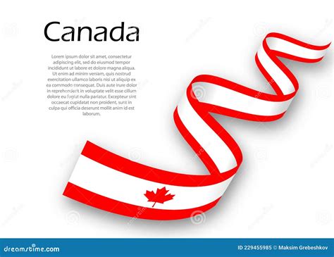 Waving Ribbon or Banner with Flag of Canada. Template for Indepe Stock ...