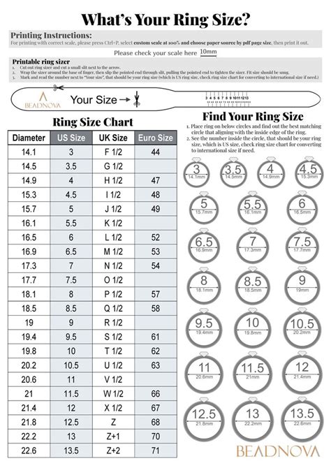 Ring Size Chart for Perfect Fit