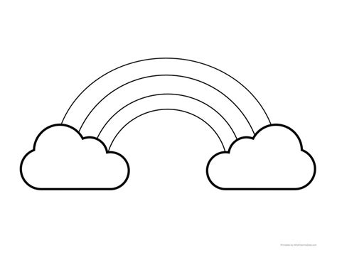 Simple Large Rainbow Template with Clouds {perfect for little kids ...