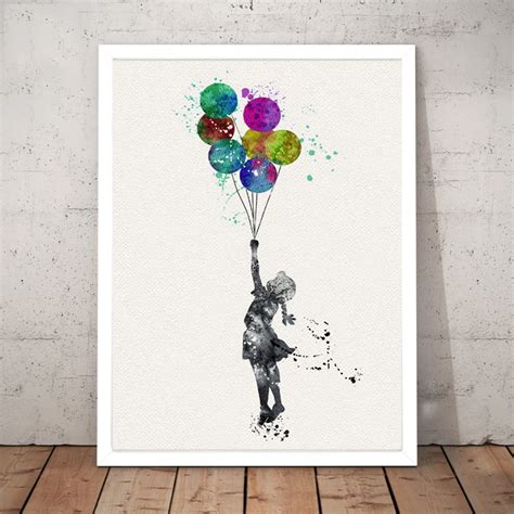 Balloon Girl Art Ink Banksy Oil Painting on Canvas – cotton-like fabric