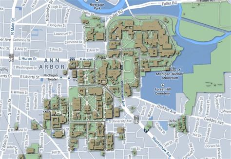 University Of Michigan Ann Arbor Campus Map - Closing r