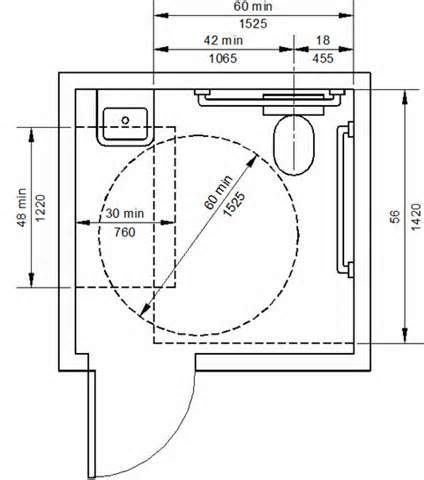 Floor Plans For a Public Handicap Bathroom