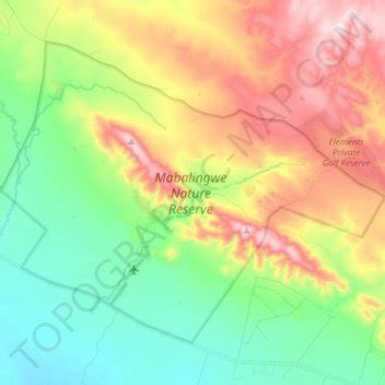 Mabalingwe Nature Reserve topographic map, elevation, terrain