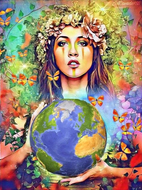 mother earth gaia Image by Andy Green Mann | Earth drawings, Earth art ...