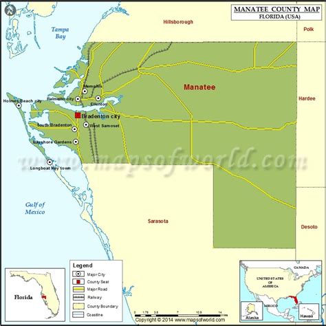 Manatee County Map, Florida