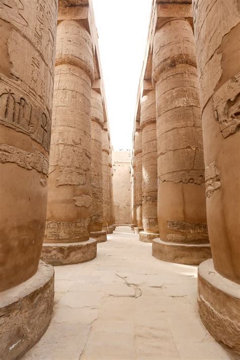 Columns in Hypostyle Hall of Karnak Temple, Luxor, Egypt Stock Photo ...