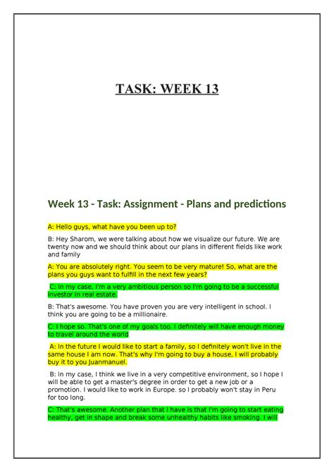 WEEK 13 - semana 13 - TASK: WEEK 13 Week 13 - Task: Assignment - Plans ...