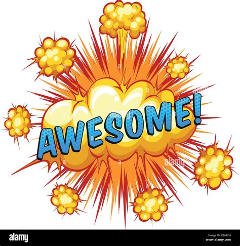 Word awesome with cloud explosion background Stock Vector Image & Art ...