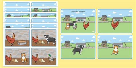 The Little Red Hen Story Sequencing Cards (teacher made)