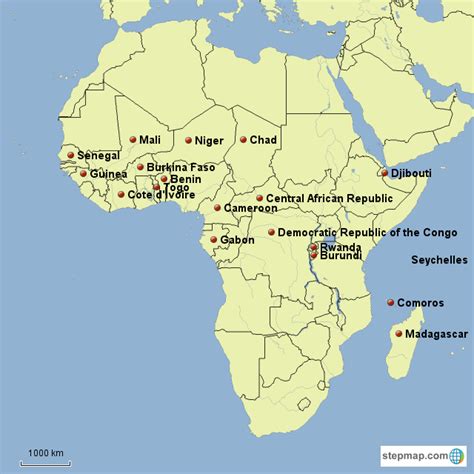 Map Of French Speaking Countries In Africa - Atlanta Georgia Map