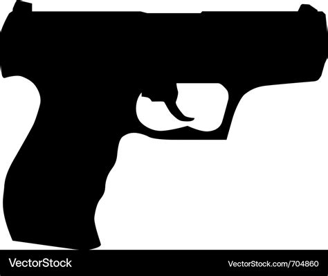 Hand gun silhouette Royalty Free Vector Image - VectorStock